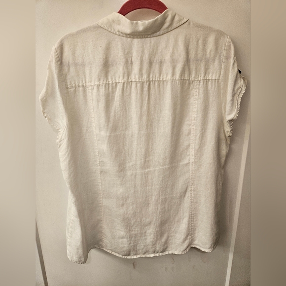 NWOT - Linen Merona White Button Down Short Sleeve Shirt - Size XXL - Picture 5 of 7